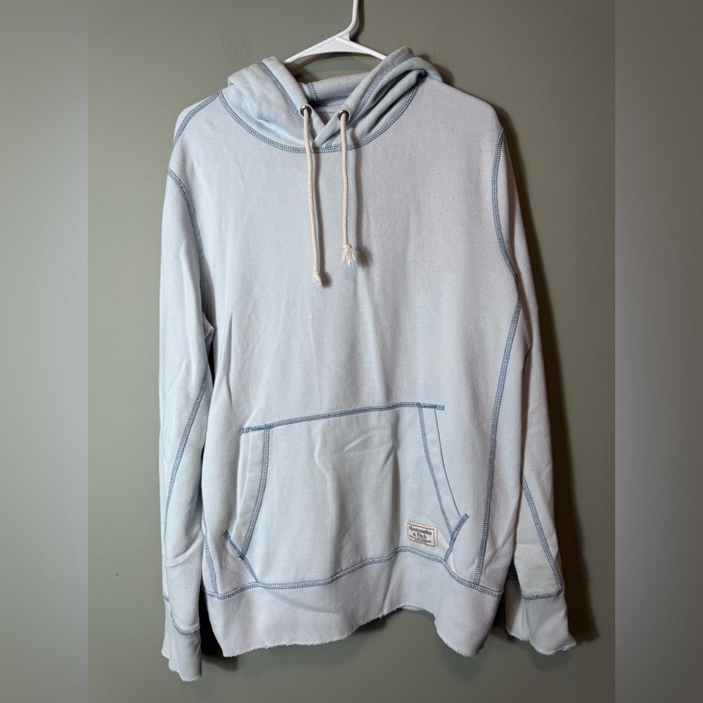 Abercrombie & Fitch Men’s Hoodie Sweatshirt‎ Light Blue Size Medium